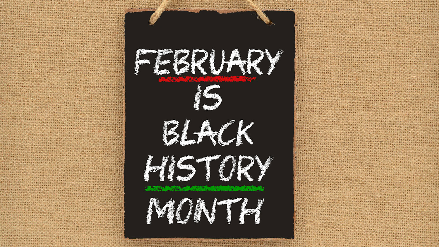 Black History Month written on a chalkboard
