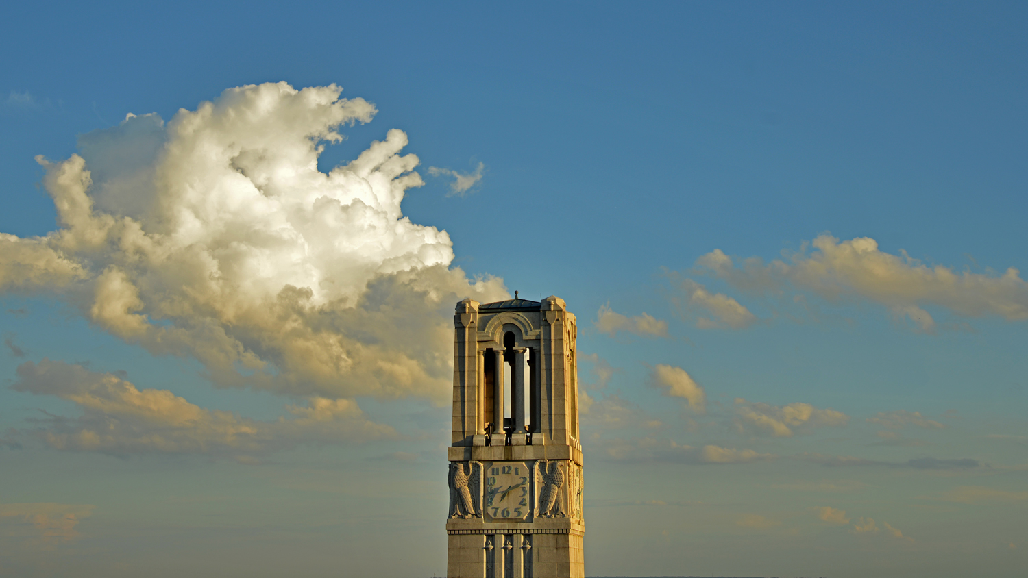 Campus Belltower with clouds