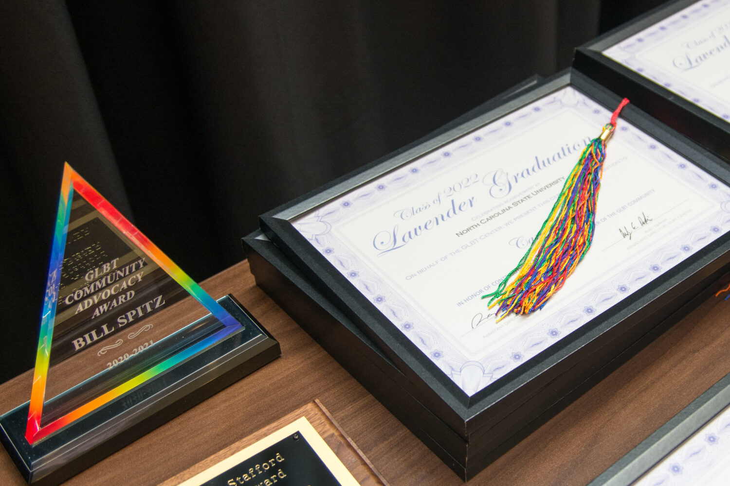 Awards and diplomas at the 2022 lavender graduation