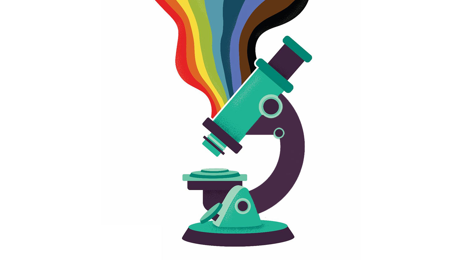 Microscope with LGBTQ+ rainbow
