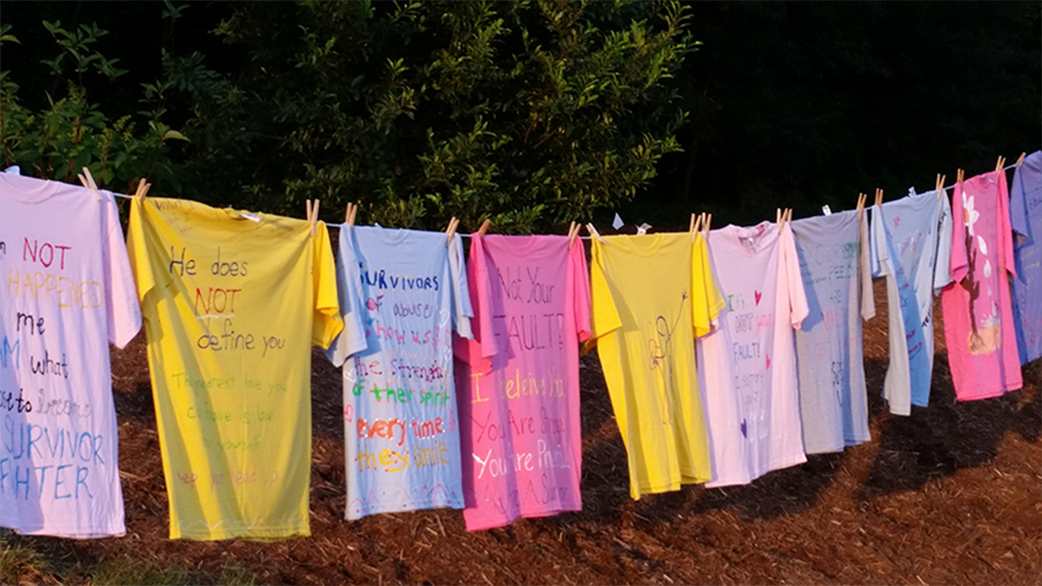 The Clothesline Project - clothes on a line