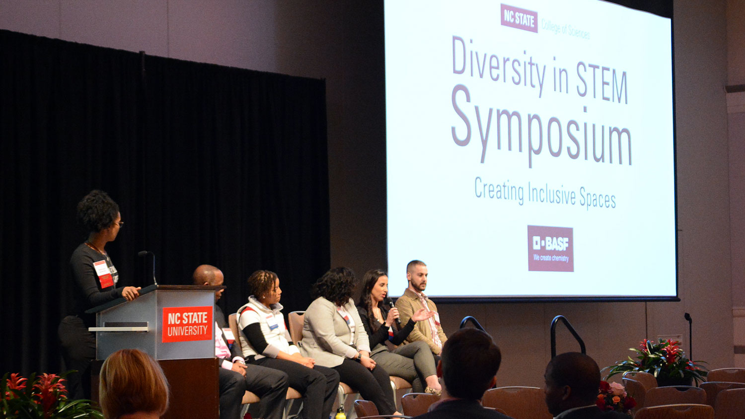 Panelists on stage at the 2nd annual Diversity in STEM Symposium
