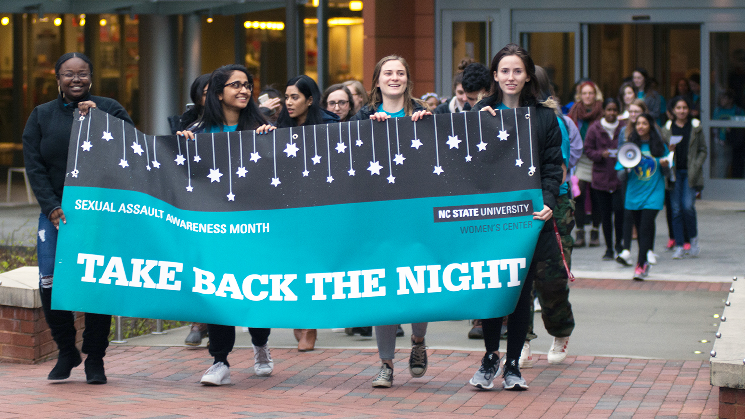 Take Back the Night March at NC State in April 2019